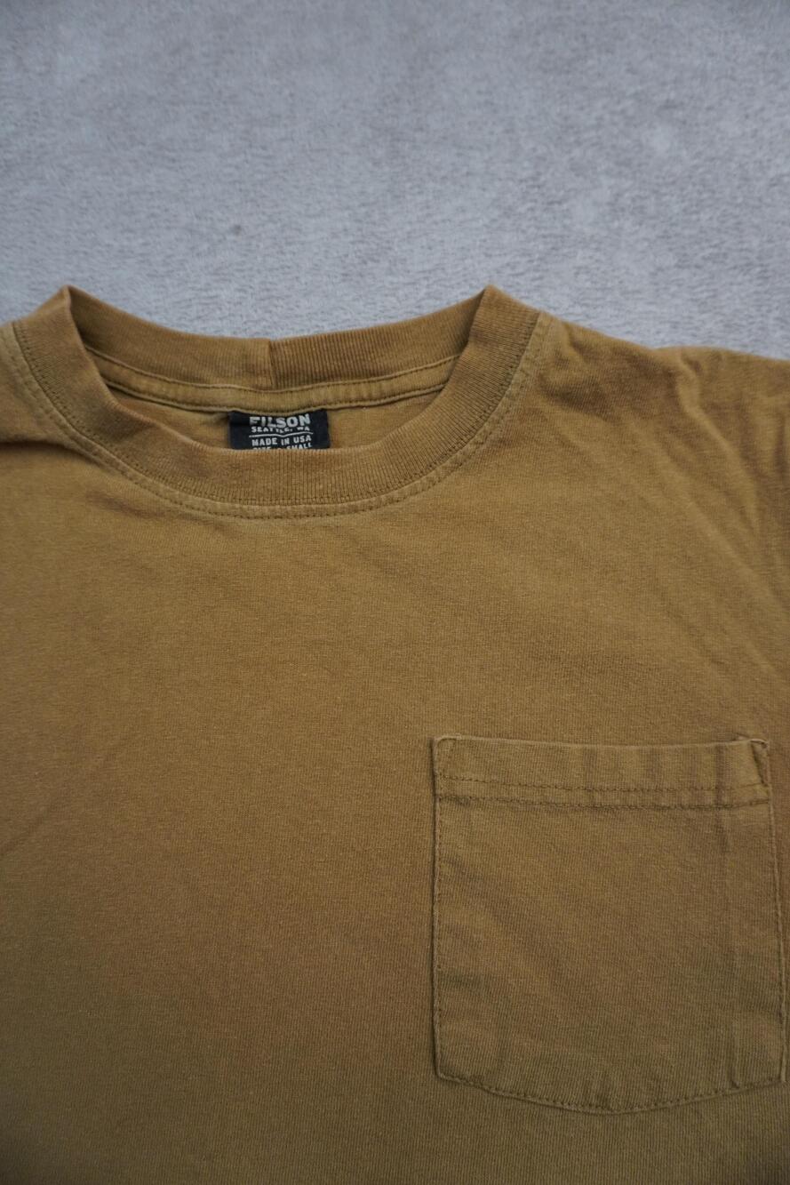 Filson Shirt Mens Small Brown Pocket Tee Crewneck Made In USA Workwear Casual - Picture 3 of 8